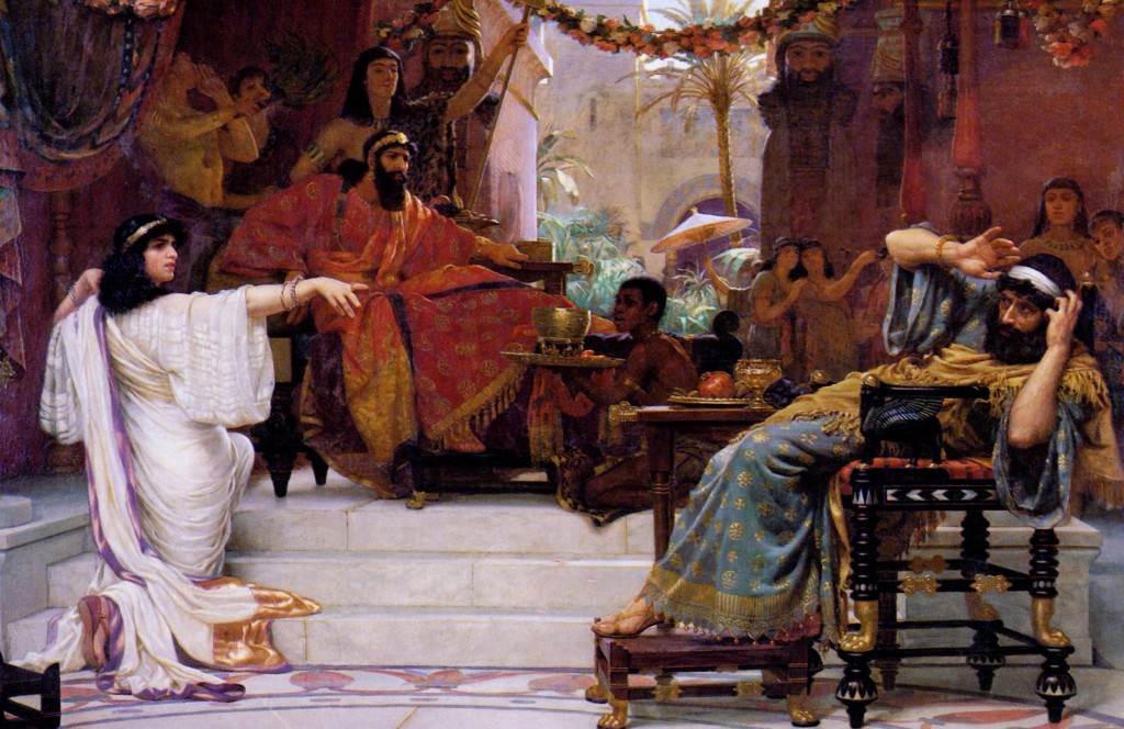 Esther Denouncing Haman, by British painter Ernest Normand